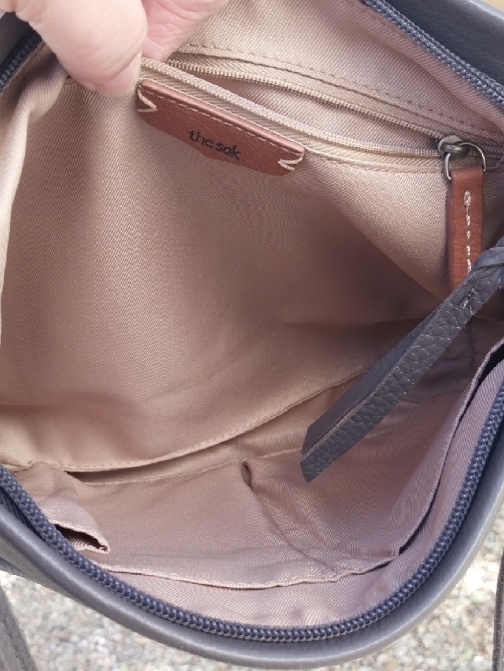 The Sak Melrose‎ Zip Leather Crossbody Bag Slate - Picture 6 of 11